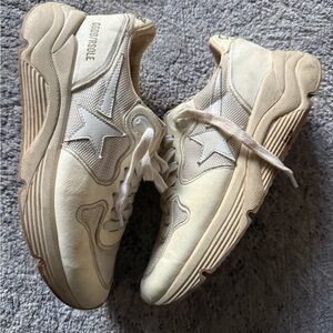 Golden Goose Beige Running Shoes